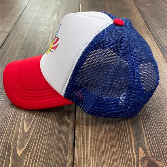 Patriotic Smiley Face Trucker Hat - Picture 3 of 5